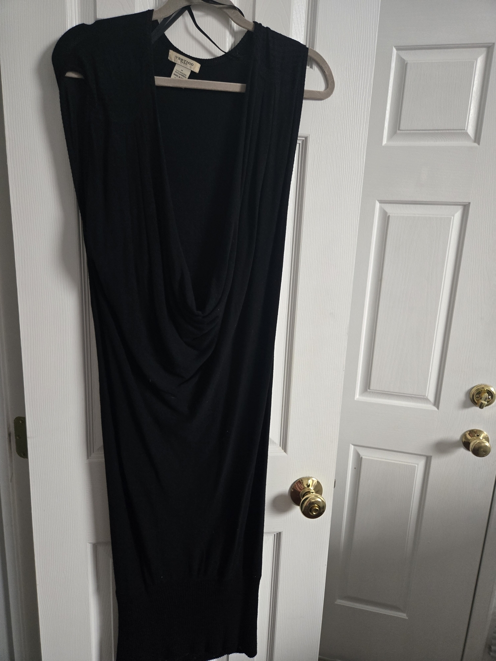 Vertigo Paris - Classic Black Draped Women’s Dress
